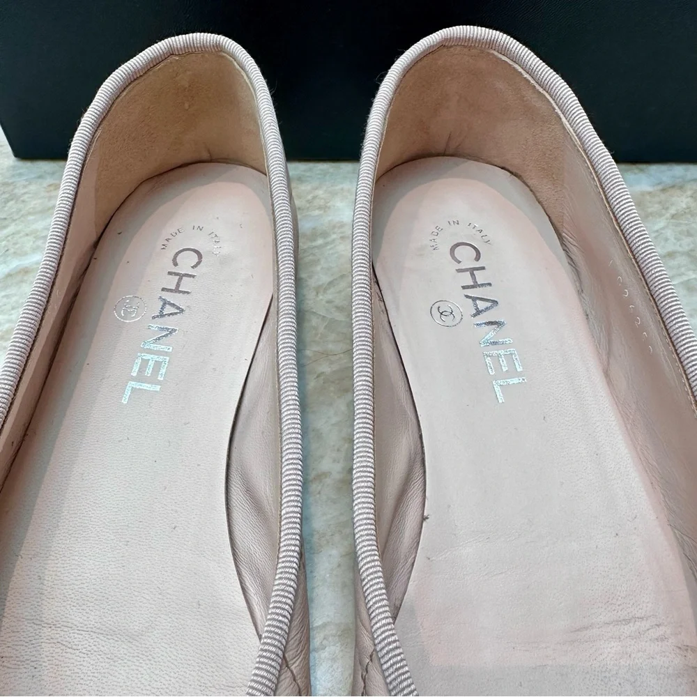 CHANEL Ballet flats Sz.39 Beige/Blush w/Box, shoe bags, docs. - Picture 7 of 16